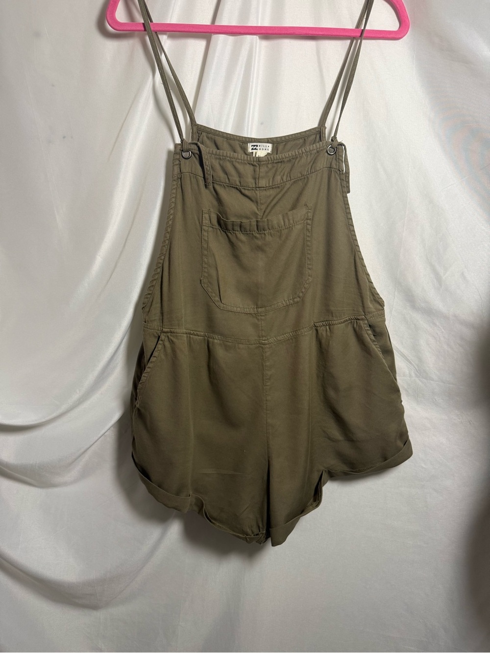 Billabong Olive Green Utility Romper Shorts - Picture 2 of 8